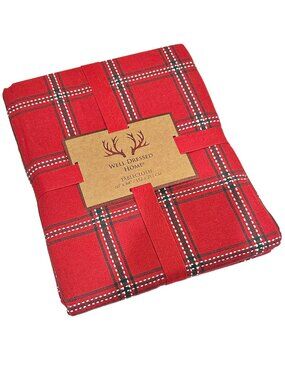 Christmas Plaid Festive Tablecloth by Well Dressed Home | 60" x 84"